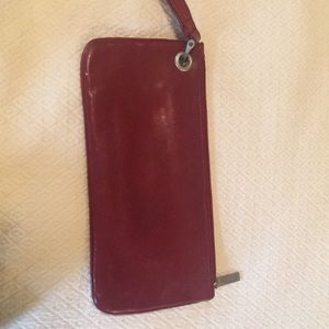 Burgundy wristlet clutch HOBO